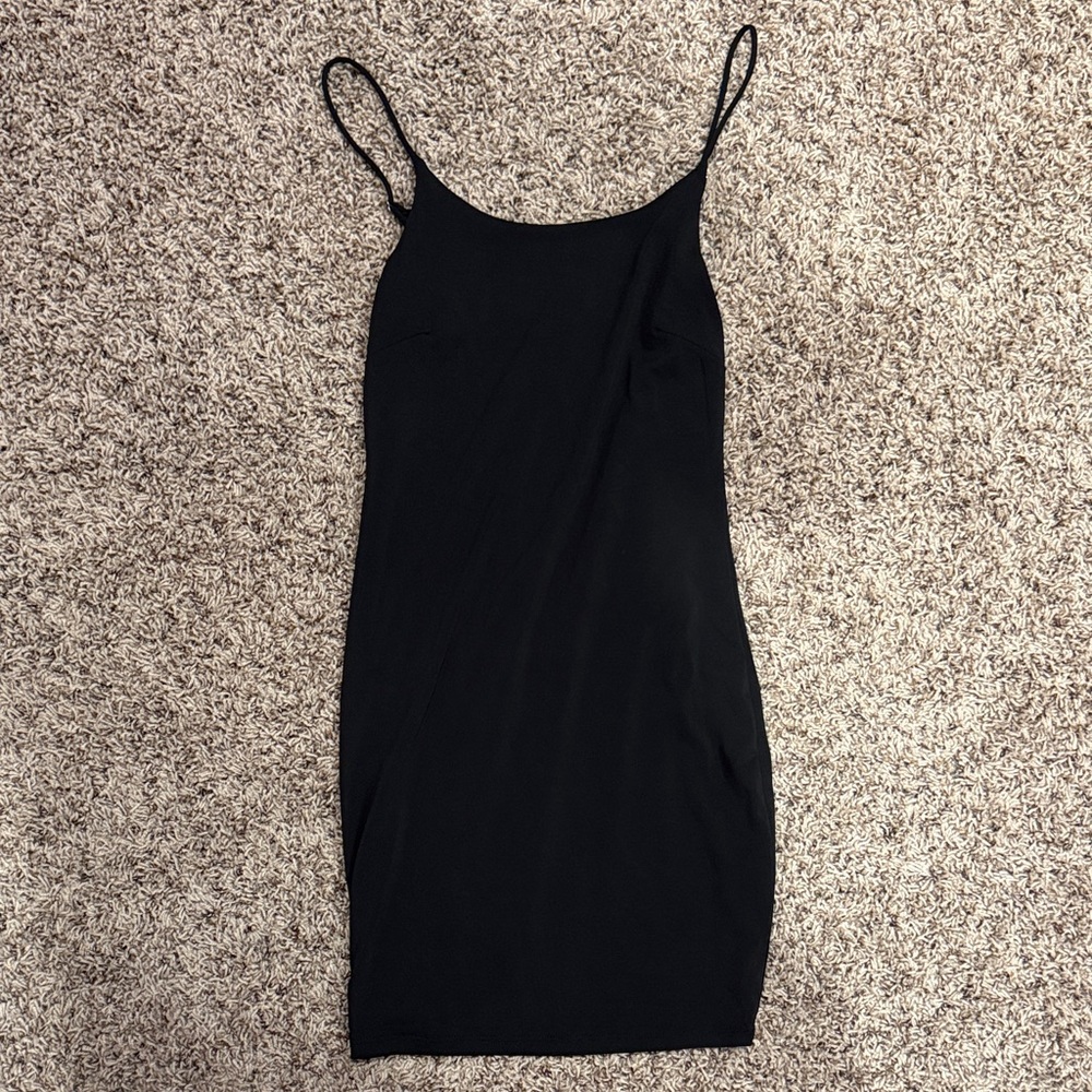 Mind Code Black Spaghetti Strap Mini Dress